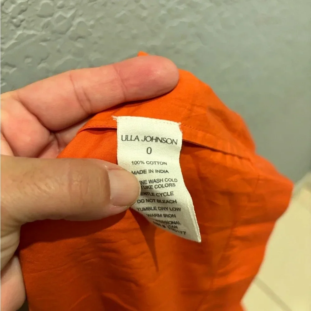 Ulla Johnson Laurelin Cotton Midi Dress Size 0 100% Cotton Orange Designer - Picture 6 of 6